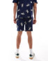 Фото #3 товара Polo Ralph Lauren all over retro sport logo terry sweat shorts in navy CO-ORD