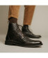 ფოტო #6 პროდუქტის Men's Saint Handwoven Leather Wingtip Dress Boots