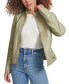 Women's Faux Leather Latch Collar Racer Jacket