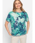 Women's Viscose Blend Short Sleeve Water Print T-Shirt мятно-голубой, 14 - фото #4