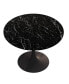 Фото #4 товара Стол обеденный Simplie Fun с круглым столешницей с изображением черного мрамора, металлическая основа, 42.12" русскийийдраница.