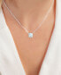 Фото #2 товара Macy's lab-Grown Opal Cushion Cut Solitaire 18" Pendant Necklace (5/8 ct. t.w.)