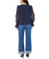 ფოტო #4 პროდუქტის Women's Tie-Neck Ruffled Sheer-Sleeve Blouse