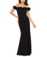 ფოტო #1 პროდუქტის Women's Scuba-Crepe Ruffled Off-The-Shoulder Fit & Flare Gown