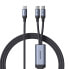 Фото #1 товара 2w1 Kabel przewód Speedy Series USB-C - 2x USB-C 1.5m czarny