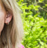 Elegant round earrings with zircons AGUC2680