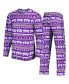 ფოტო #5 პროდუქტის Men's Purple TCU Horned Frogs Swivel Long Sleeve T-shirt and Pants Sleep Set