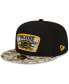 Фото #3 товара Men's Black-Camouflage Green Bay Packers 2021 Salute To Service 59FIFTY Fitted Hat