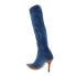 Фото #6 товара Diesel D-Venus KBT Y02917-P4734-T6019 Womens Blue Canvas Knee High Boots