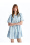 Фото #1 товара XSIDE Gömlek Yaka Düz Kısa Kollu Kadın Jean Elbise