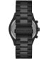 ფოტო #2 პროდუქტის Men's Slim Runway Black Stainless Steel Bracelet Watch, 44mm