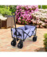 Фото #6 товара 100L Collapsible Folding Beach Wagon Cart with 220Lbs Large Capacity, Wagons Carts Heavy Duty Foldable with Big Wheels for Sand, Garden, Camping