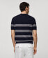 Фото #4 товара Men's Striped Modal Cotton Knitted T-Shirt