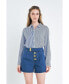 ფოტო #2 პროდუქტის Women's Colorblock Stripe Cotton Shirt