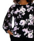 Фото #2 товара Women's Floral-Print Chiffon-Sleeve Top