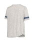 ფოტო #4 პროდუქტის Women's Heathered Gray Denver Broncos Plus Size Lace-Up V-Neck T-shirt