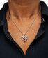 Macy's diamond Accent Mom Heart 18" Pendant Necklace in Sterling Silver & 14k Rose Gold-Plate