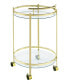 Фото #5 товара Chrissy 31" 2-Tier Round Glass Serving Cart
