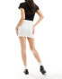 ASOS DESIGN ponte pelmet mini skirt with belt in white