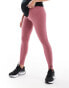 adidas Performance maternity ribbed high-waist 7/8 leggings in red