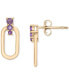 ფოტო #3 პროდუქტის Amethyst Graduated Oval Drop Earrings (1/4 ct. t.w.) in 14k Gold-Plated Sterling Silver
