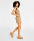 ფოტო #3 პროდუქტის Juniors' Point Collar Cap Sleeve Mini Shirtdress