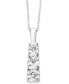 Фото #2 товара Macy's diamond Three-Stone Linear Pendant Necklace (3/4 ct. t.w.) in 14k White Gold or 14k Yellow Gold