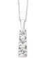 ფოტო #2 პროდუქტის Diamond Three-Stone Linear Pendant Necklace (3/4 ct. t.w.) in 14k White Gold or 14k Yellow Gold