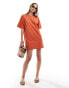 ASOS DESIGN oversized mini t-shirt dress in rust