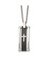 Фото #1 товара Chisel black IP-plated CZ Cross Pendant Curb Chain Necklace