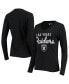 Фото #2 товара Women's Black Las Vegas Raiders Post Season Long Sleeve V-Neck T-shirt