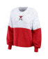 Фото #2 товара Women's White, Red Chicago Bulls Color-Block Pullover Sweater