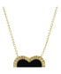 AJ by ALEV Fluted Outline Stone Heart Necklace