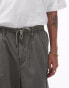 Topman wide leg cropped trousers in khaki