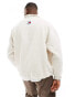 Tommy Jeans oversized teddy 1/2 zip fleece in off white