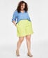 ფოტო #1 პროდუქტის Trendy Plus Size High-Rise Pull-On Chino Shorts, Created for Macy's