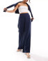 Фото #1 товара Vero Moda wide leg pull on trousers with elasticated waist in navy