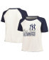 ფოტო #1 პროდუქტის Women's White New York Yankees Plus Size Baseball Raglan T-Shirt