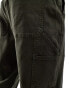 Abercrombie & Fitch workwear athletic loose fit garment dyed trousers in dark green