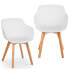 Фото #1 товара Krzesło kubełkowe skandynawskie plastikowe z drewnianymi nogami do 150 kg 2 szt. białe
