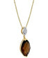 ფოტო #2 პროდუქტის Smoky Quartz (3 ct. t.w.) & Diamond (1/20 ct. t.w.) 18" Pendant Necklace in 14k Gold