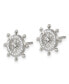 Stainless Steel Polished Preciosa Crystal Ship Wheel Earrings