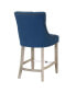 Фото #14 товара Барный стул с высокой спинкой WestinTrends 24" с покрытием из льна и пуговицами (набор из 2 шт)