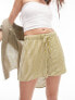 Фото #1 товара Topshop olive stripe beach runner short in multi