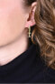 Фото #2 товара Round gold-plated single earrings "I" with zircons