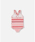 Фото #2 товара Girl One Piece Swimsuit Multicolor Pink Stripe - Toddler Child
