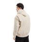 ASOS DESIGN oversized hoodie in beige in woven fabric