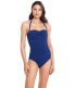 LAUREN Ralph Lauren Beach Club Twist Bandeau One-Piece Swimsuit Blue Size 6 - фото #1