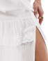 Фото #3 товара Pimkie tiered broderie detail thigh split maxi skirt in white