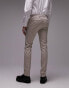 Фото #4 товара Topman super skinny herringbone texture suit trousers in stone